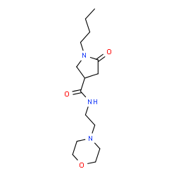 ChemSpider 2D Image | 1-Butyl-N-[2-(4-morpholinyl)ethyl]-5-oxo-3-pyrrolidinecarboxamide | C15H27N3O3