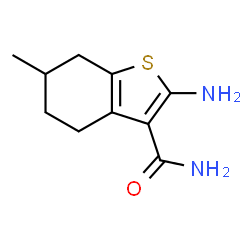 ChemSpider 2D Image | 2-Amino-6-methyl-4,5,6,7-tetrahydro-1-benzothiophene-3-carboxamide | C10H14N2OS