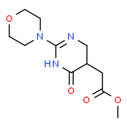 ChemSpider 2D Image | Methyl [2-(4-morpholinyl)-4-oxo-1,4,5,6-tetrahydro-5-pyrimidinyl]acetate | C11H17N3O4