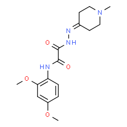 ChemSpider 2D Image | N-(2,4-Dimethoxyphenyl)-2-[2-(1-methyl-4-piperidinylidene)hydrazino]-2-oxoacetamide | C16H22N4O4