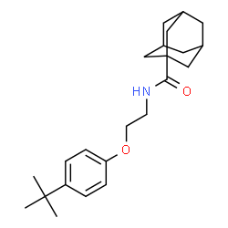 ChemSpider 2D Image | N-{2-[4-(2-Methyl-2-propanyl)phenoxy]ethyl}-1-adamantanecarboxamide | C23H33NO2