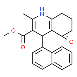 ChemSpider 2D Image | Methyl 2-methyl-4-(1-naphthyl)-5-oxo-1,4,5,6,7,8-hexahydro-3-quinolinecarboxylate | C22H21NO3