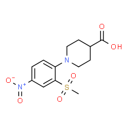 ChemSpider 2D Image | 1-(2-methanesulfonyl-4-nitrophenyl)piperidine-4-carboxylic acid | C13H16N2O6S