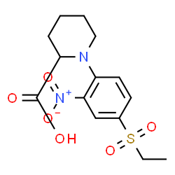 ChemSpider 2D Image | 1-[4-(Ethylsulfonyl)-2-nitrophenyl]-2-piperidinecarboxylic acid | C14H18N2O6S