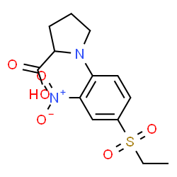 ChemSpider 2D Image | 1-[4-(Ethylsulfonyl)-2-nitrophenyl]proline | C13H16N2O6S