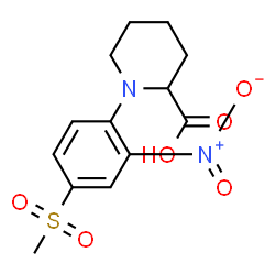 ChemSpider 2D Image | 1-(4-METHANESULFONYL-2-NITROPHENYL)PIPERIDINE-2-CARBOXYLIC ACID | C13H16N2O6S