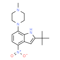 ChemSpider 2D Image | 2-tert-Butyl-7-(4-methylpiperazin-1-yl)-4-nitro-1H-indole | C17H24N4O2