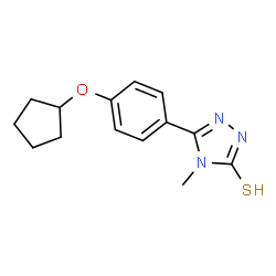 ChemSpider 2D Image | 5-[4-(Cyclopentyloxy)phenyl]-2,4-dihydro-4-methyl-3H-1,2,4-triazole-3-thione | C14H17N3OS