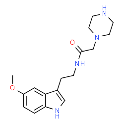 ChemSpider 2D Image | N-[2-(5-Methoxy-1H-indol-3-yl)ethyl]-2-(1-piperazinyl)acetamide | C17H24N4O2