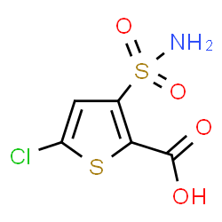 ChemSpider 2D Image | 5-Chloro-3-sulfamoyl-2-thiophenecarboxylic acid | C5H4ClNO4S2
