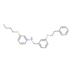 ChemSpider 2D Image | 3-Butoxy-N-[3-(2-phenylethoxy)benzyl]aniline | C25H29NO2