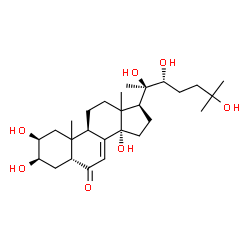 ChemSpider 2D Image | (2beta,3beta,5beta,10xi,13xi,22R)-2,3,14,20,22,25-Hexahydroxycholest-7-en-6-one | C27H44O7
