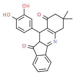 ChemSpider 2D Image | 10-(3,4-dihydroxyphenyl)-7,7-dimethyl-6H,8H,10H,10aH-indeno[1,2-b]quinoline-9,11-dione | C24H21NO4