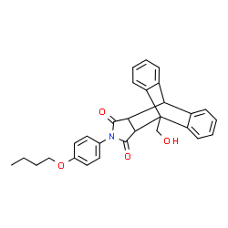 ChemSpider 2D Image | 17-(4-Butoxyphenyl)-1-(hydroxymethyl)-17-azapentacyclo[6.6.5.0~2,7~.0~9,14~.0~15,19~]nonadeca-2,4,6,9,11,13-hexaene-16,18-dione | C29H27NO4