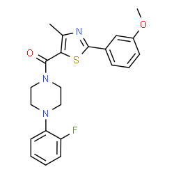 ChemSpider 2D Image | [4-(2-Fluorophenyl)-1-piperazinyl][2-(3-methoxyphenyl)-4-methyl-1,3-thiazol-5-yl]methanone | C22H22FN3O2S