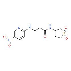 ChemSpider 2D Image | N-(1,1-Dioxidotetrahydro-3-thiophenyl)-N~3~-(5-nitro-2-pyridinyl)-beta-alaninamide | C12H16N4O5S