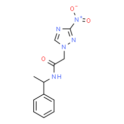 ChemSpider 2D Image | 2-(3-Nitro-1H-1,2,4-triazol-1-yl)-N-(1-phenylethyl)acetamide | C12H13N5O3