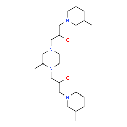 ChemSpider 2D Image | 1,1'-(2-Methyl-1,4-piperazinediyl)bis[3-(3-methyl-1-piperidinyl)-2-propanol] | C23H46N4O2