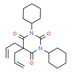 ChemSpider 2D Image | 5,5-Diallyl-1,3-dicyclohexyl-2,4,6(1H,3H,5H)-pyrimidinetrione | C22H32N2O3