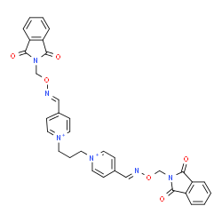 ChemSpider 2D Image | 1,3-bis(4-(phthalimidomethoxyiminomethyl)pyridinium-1-yl)propane | C33H28N6O6