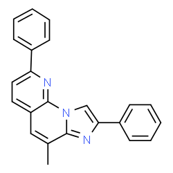 ChemSpider 2D Image | 6-methyl-2,8-diphenylimidazo(1,2-a)(1,8)naphthyridine | C23H17N3