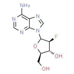 ChemSpider 2D Image | 9-(2-deoxy-2-fluoro-arabinofuranosyl)-adenine | C10H12FN5O3