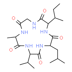 ChemSpider 2D Image | Cyclo(alanylvalylleucylisoleucylglycyl) | C22H39N5O5