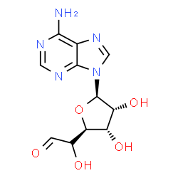 ChemSpider 2D Image | 9-(beta-D-allo-Hexodialdo-1,4-furanosyl)-9H-purin-6-amine | C11H13N5O5