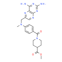 ChemSpider 2D Image | methyl 1-(4-((2,4-diaminopteridin-6-ylmethyl)methylamino)benzoyl)piperidine-4-carboxylate | C22H26N8O3