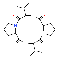 ChemSpider 2D Image | Cyclo(prolylvalylprolylvalyl) | C20H32N4O4