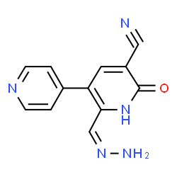 ChemSpider 2D Image | 3-cyano-5-(4-pyridyl)-6-hydrazonomethyl-2-pyridone | C12H9N5O
