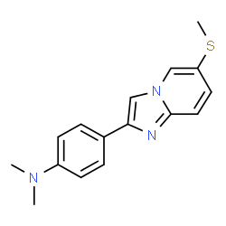 ChemSpider 2D Image | N,N-dimethyl-4-(6-(methylthio)imidazo(1,2-a)pyridine-2-yl)aniline | C16H17N3S