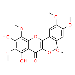 ChemSpider 2D Image | 5,7-dihydroxy-3,6,8,2',4',5'-hexamethoxyflavone | C21H22O10