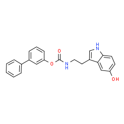 ChemSpider 2D Image | 3-Biphenylyl [2-(5-hydroxy-1H-indol-3-yl)ethyl]carbamate | C23H20N2O3