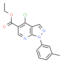 ChemSpider 2D Image | Ethyl 4-chloro-1-(m-tolyl)-1H-pyrazolo[3,4-b]pyridine-5-carboxylate | C16H14ClN3O2