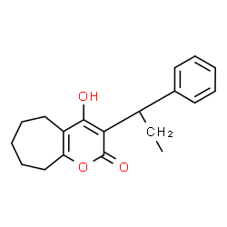 ChemSpider 2D Image | 6,7,8,9-Tetrahydro-4-hydroxy-3-(1-phenylpropyl)cyclohepta[b]pyran-2-one | C19H22O3