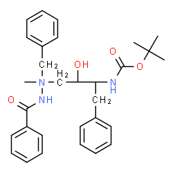 ChemSpider 2D Image | tert-butyl N-[(1S,2S)-3-(benzamido-benzyl-methyl-$l^{5}-azanyl)-1-benzyl-2-hydroxy-propyl]carbamate | C30H38N3O4