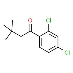 ChemSpider 2D Image | 1-(2,4-Dichlorophenyl)-3,3-dimethyl-1-butanone | C12H14Cl2O