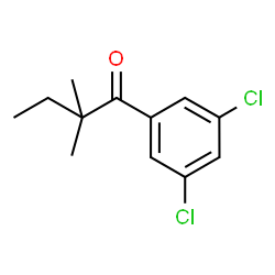 ChemSpider 2D Image | 1-(3,5-Dichlorophenyl)-2,2-dimethyl-1-butanone | C12H14Cl2O