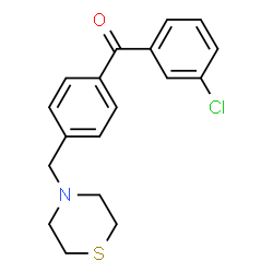 ChemSpider 2D Image | 4-{[4-(3-CHLOROBENZOYL)PHENYL]METHYL}THIOMORPHOLINE | C18H18ClNOS