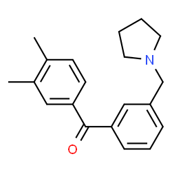 ChemSpider 2D Image | 1-{[3-(3,4-dimethylbenzoyl)phenyl]methyl}pyrrolidine | C20H23NO