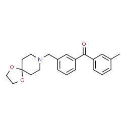 ChemSpider 2D Image | (3-(1,4-Dioxa-8-azaspiro[4.5]decan-8-ylmethyl)phenyl)(m-tolyl)methanone | C22H25NO3