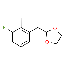 ChemSpider 2D Image | 2-(3-Fluoro-2-methylbenzyl)-1,3-dioxolane | C11H13FO2