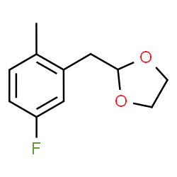 ChemSpider 2D Image | 2-(5-Fluoro-2-methylbenzyl)-1,3-dioxolane | C11H13FO2