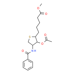 ChemSpider 2D Image | Methyl 5-[3-acetoxy-4-(benzoylamino)tetrahydro-2-thiophenyl]pentanoate | C19H25NO5S