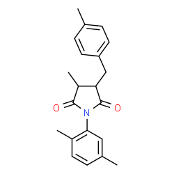 ChemSpider 2D Image | 1-(2,5-Dimethylphenyl)-3-methyl-4-(4-methylbenzyl)-2,5-pyrrolidinedione | C21H23NO2