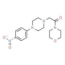ChemSpider 2D Image | 1-(4-Morpholinyl)-2-[4-(4-nitrophenyl)-1-piperazinyl]ethanone | C16H22N4O4