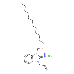 ChemSpider 2D Image | 1-Allyl-3-[(dodecyloxy)methyl]-1,3-dihydro-2H-benzimidazol-2-imine hydrochloride (1:1) | C23H38ClN3O