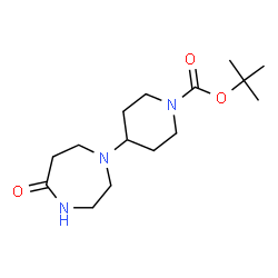ChemSpider 2D Image | tert-Butyl 4-(5-oxo-1,4-diazepan-1-yl)piperidine-1-carboxylate | C15H27N3O3