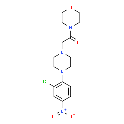 ChemSpider 2D Image | 2-[4-(2-Chloro-4-nitrophenyl)-1-piperazinyl]-1-(4-morpholinyl)ethanone | C16H21ClN4O4